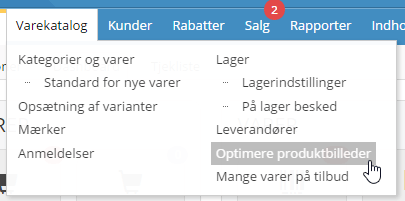 Optimise product images in the admin menu