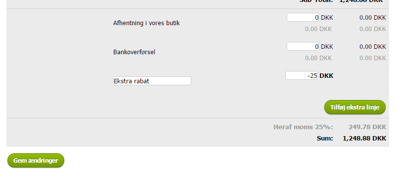 Order edit: add total