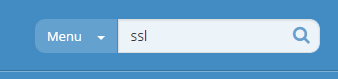 Searching the menu for SSL