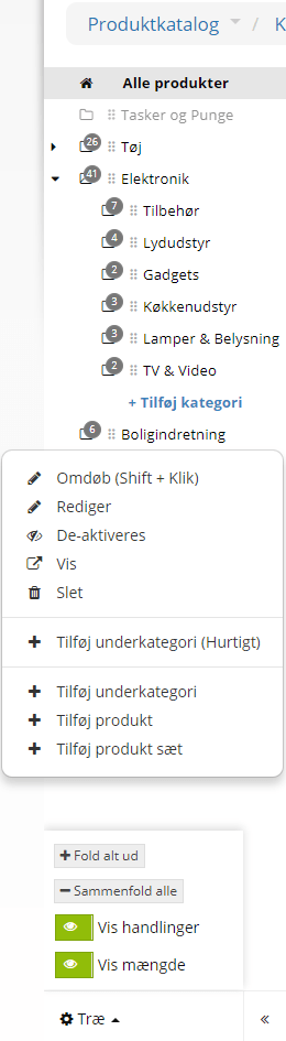 Screenshot: Create and adjust categories