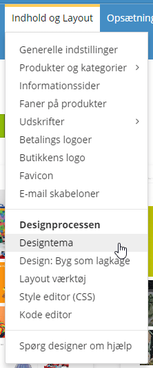 Screenshot: New design themes