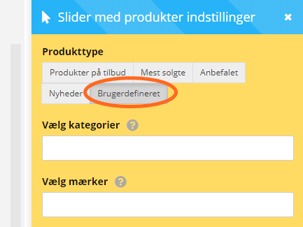 Screenshot: Product slider per category or brand