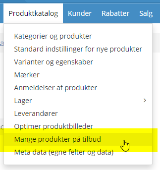 Screenshot: Include all subcategories in “Many products on sale”