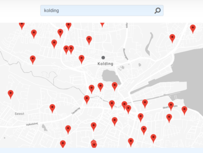 Screenshot: PostNord pick-up: search by address