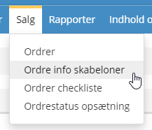 Screenshot: Delivery information via order email templates