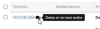 Screenshot: Comments on orders take up less space on the checklist