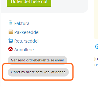 Screenshot: Customise a copy of an order