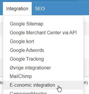Screenshot: Create invoices in e-conomic directly from your online shop
