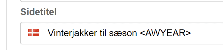 Screenshot: Automatic year in page titles