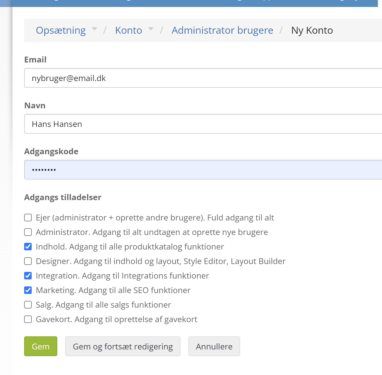 Screenshot: Users with login access to the admin