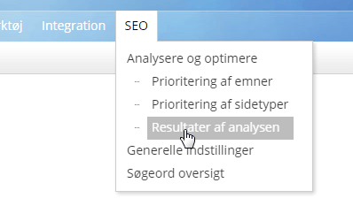 Screenshot: The analysis results