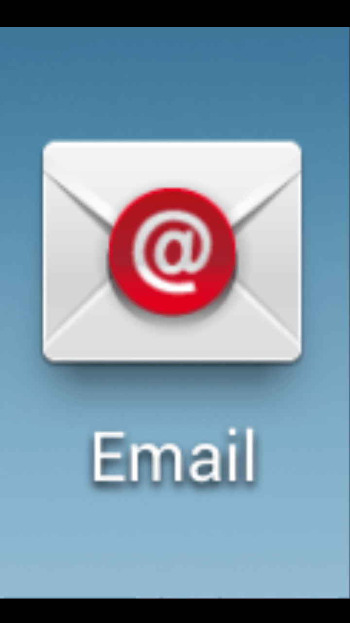 Screenshot: Setting up email on Android