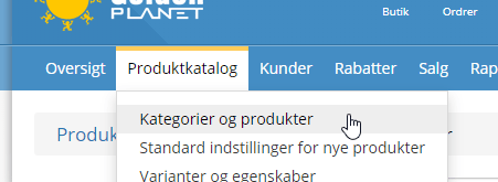 Screenshot: 1: Go to “Categories and products”