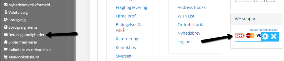 Screenshot: Payment icons