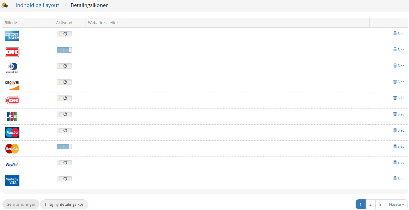 Screenshot: Payment icons