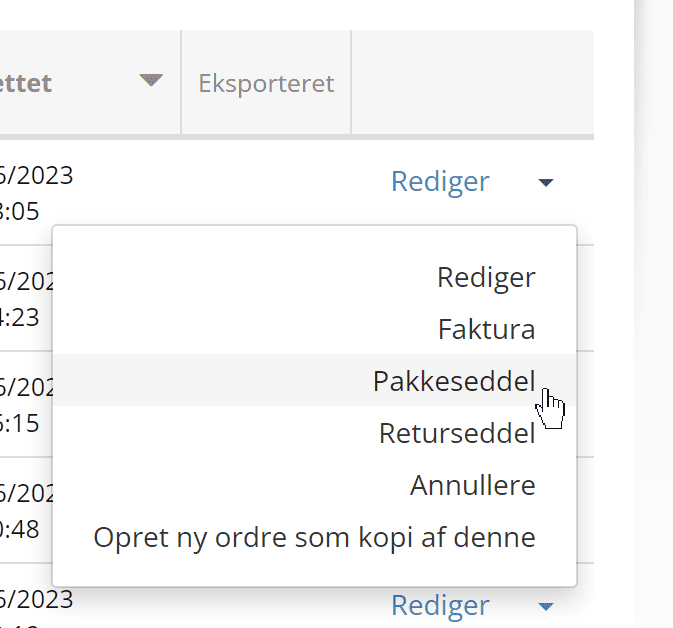 Screenshot: Product images on the packing slip