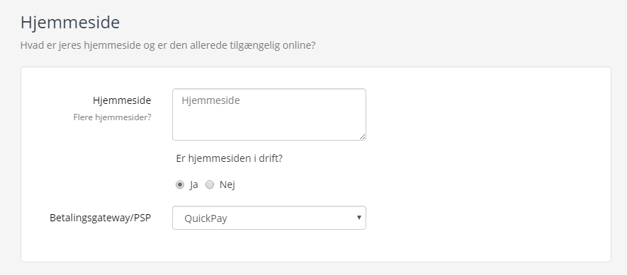 Screenshot: Card payments: apply with Clearhaus
