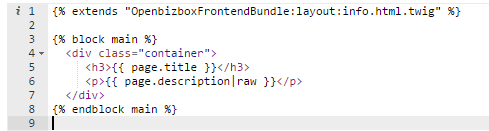 Screenshot: Creating the template