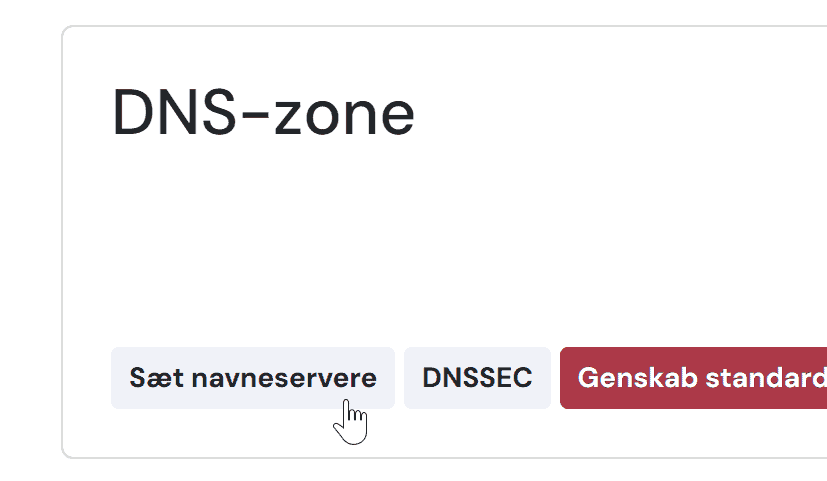 Screenshot: Changing name servers: simply.com
