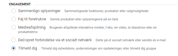Screenshot: 6: Measure newsletter sign-ups