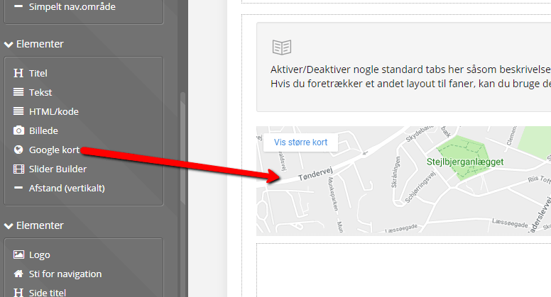 Screenshot: Add your Google map to your shop