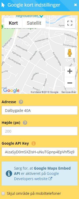 Screenshot: Add your Google map to your shop