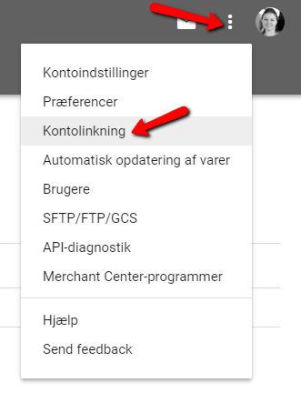 Screenshot: Link Google Ads to Merchant Center