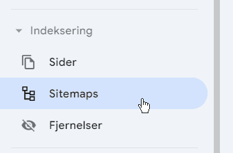 Screenshot: Adding a Google sitemap