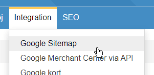 Screenshot: Adding a Google sitemap