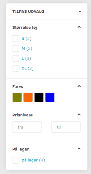 Screenshot: Grouping variants