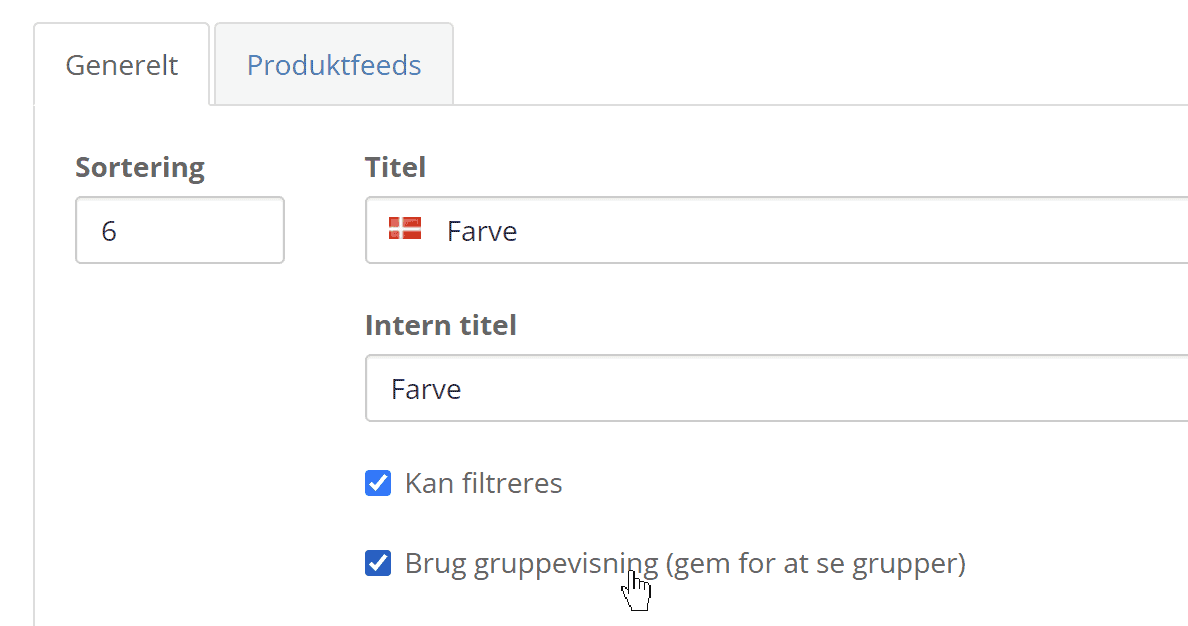 Screenshot: Assign groups to variants