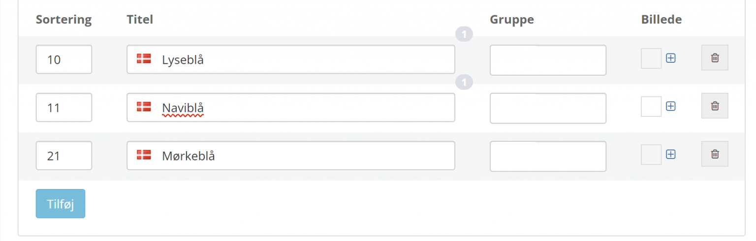 Screenshot: Assign groups to variants