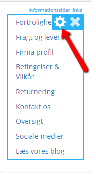Screenshot: Placing information pages