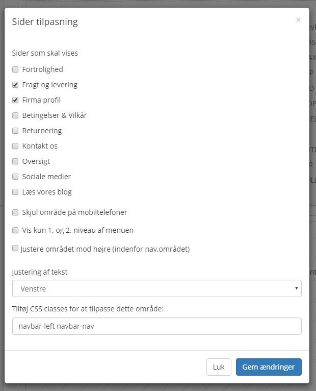 Screenshot: Placing information pages