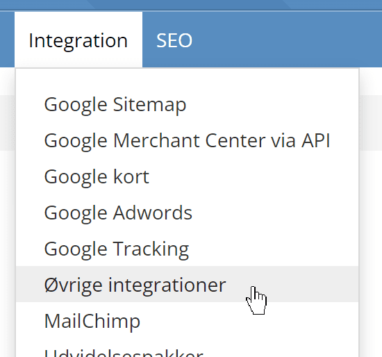 Screenshot: Abandoned basket integration