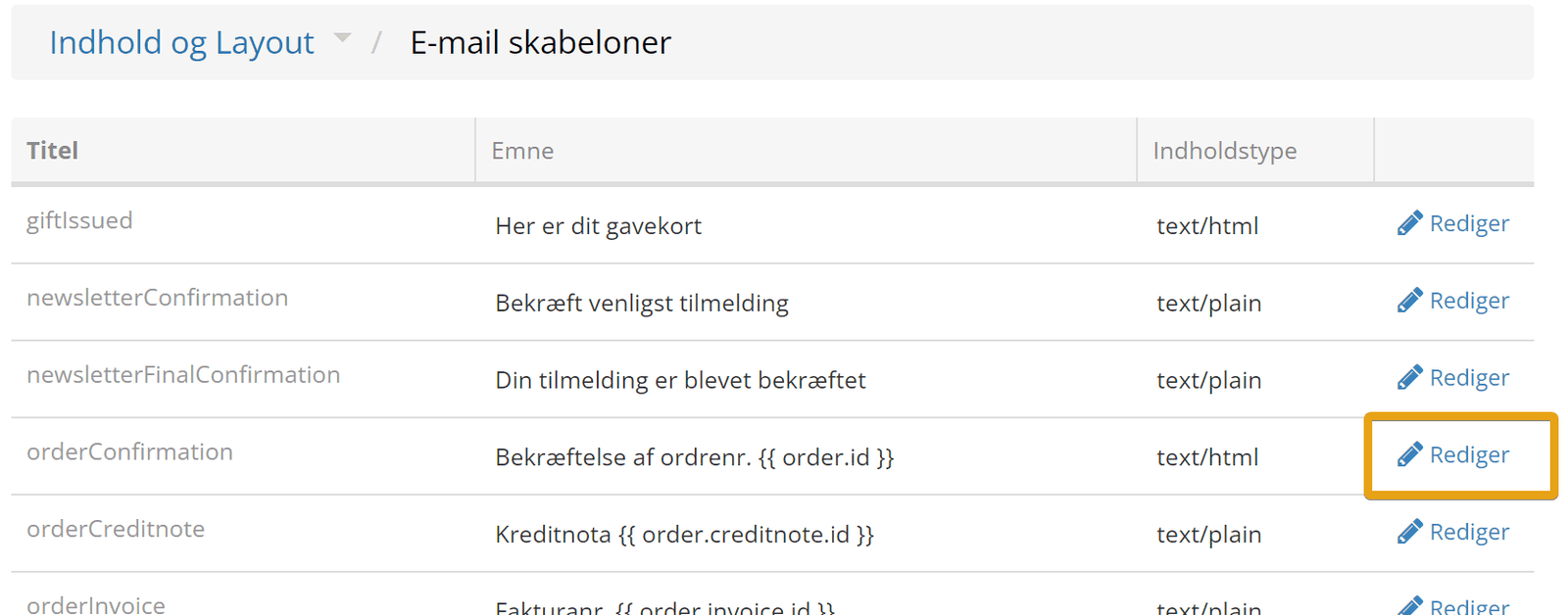 Screenshot: Get an email copy of order confirmations
