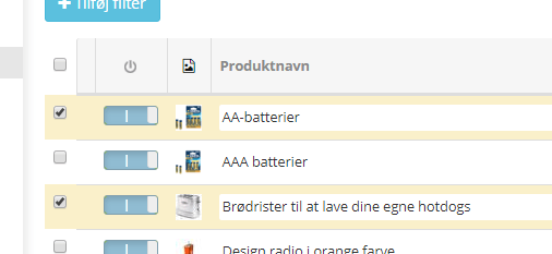 Screenshot: Move, copy etc. one or more products directly from the product list