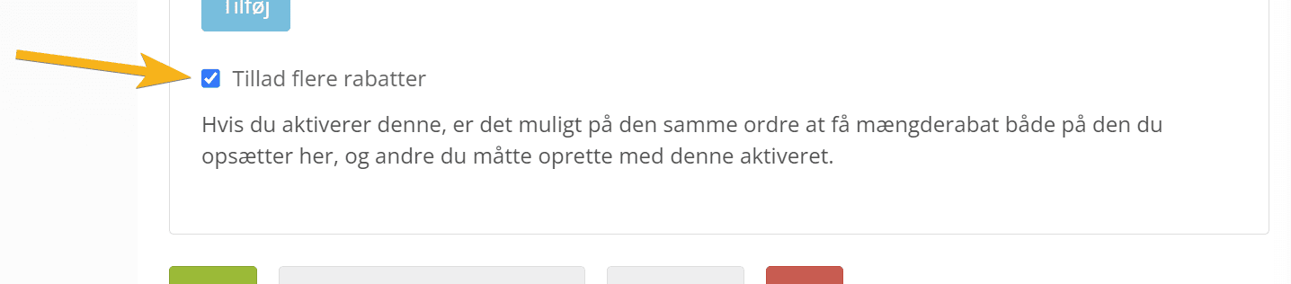 Screenshot: Creating a quantity discount across products