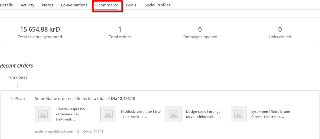 Screenshot: 2: Subscribers in Mailchimp