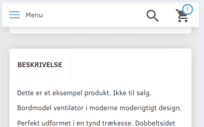 Screenshot: Sticky “Add to basket” at the top on mobile