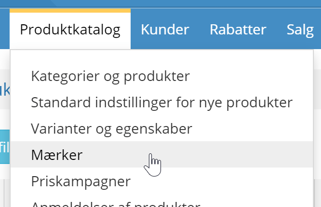 Screenshot: Deselect all products of a brand