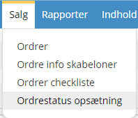 Screenshot: Order status setup