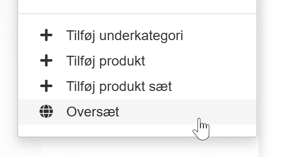 Screenshot: Translate categories