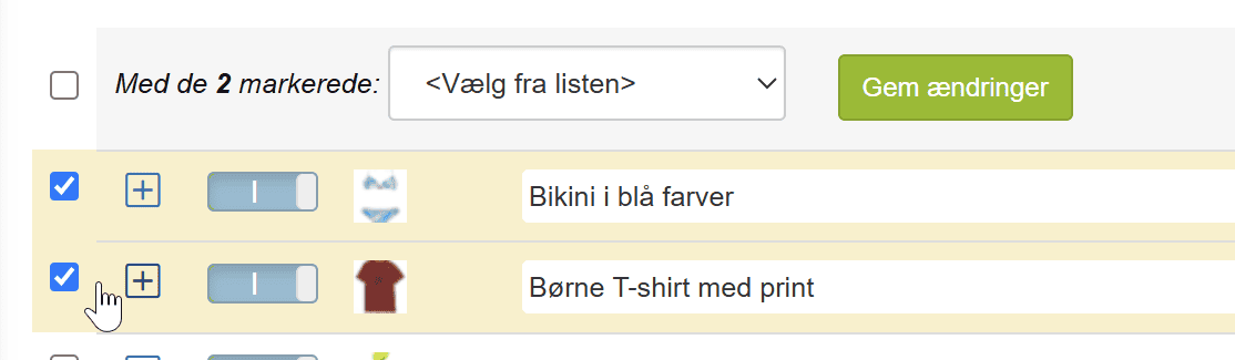 Screenshot: Translate products