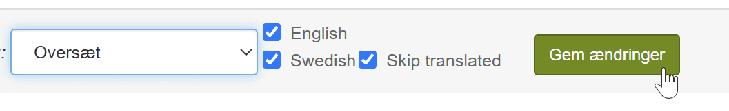 Screenshot: Translate products