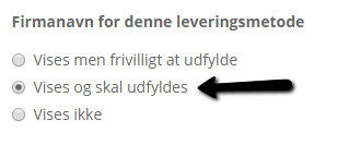 Screenshot: PostNord delivery to a private address (or business address)