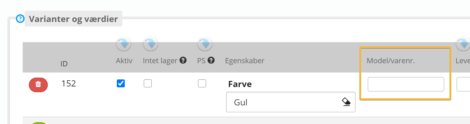 Screenshot: Your own product number in the feed