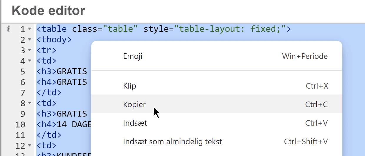 Screenshot: 3. Copy the source code