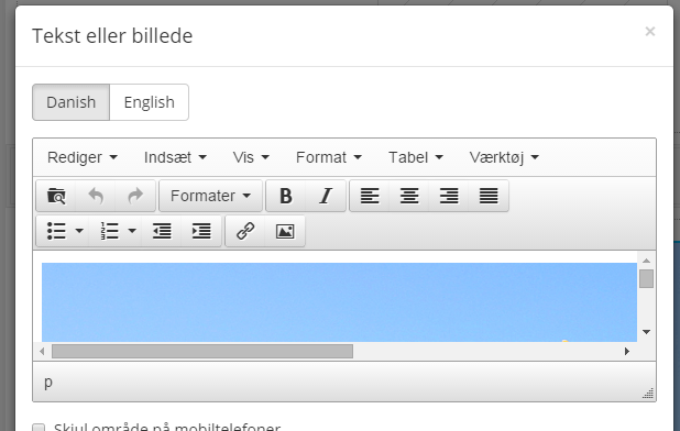Screenshot: 1. Open the text/image editor