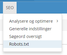 Screenshot: Add rules to robots.txt